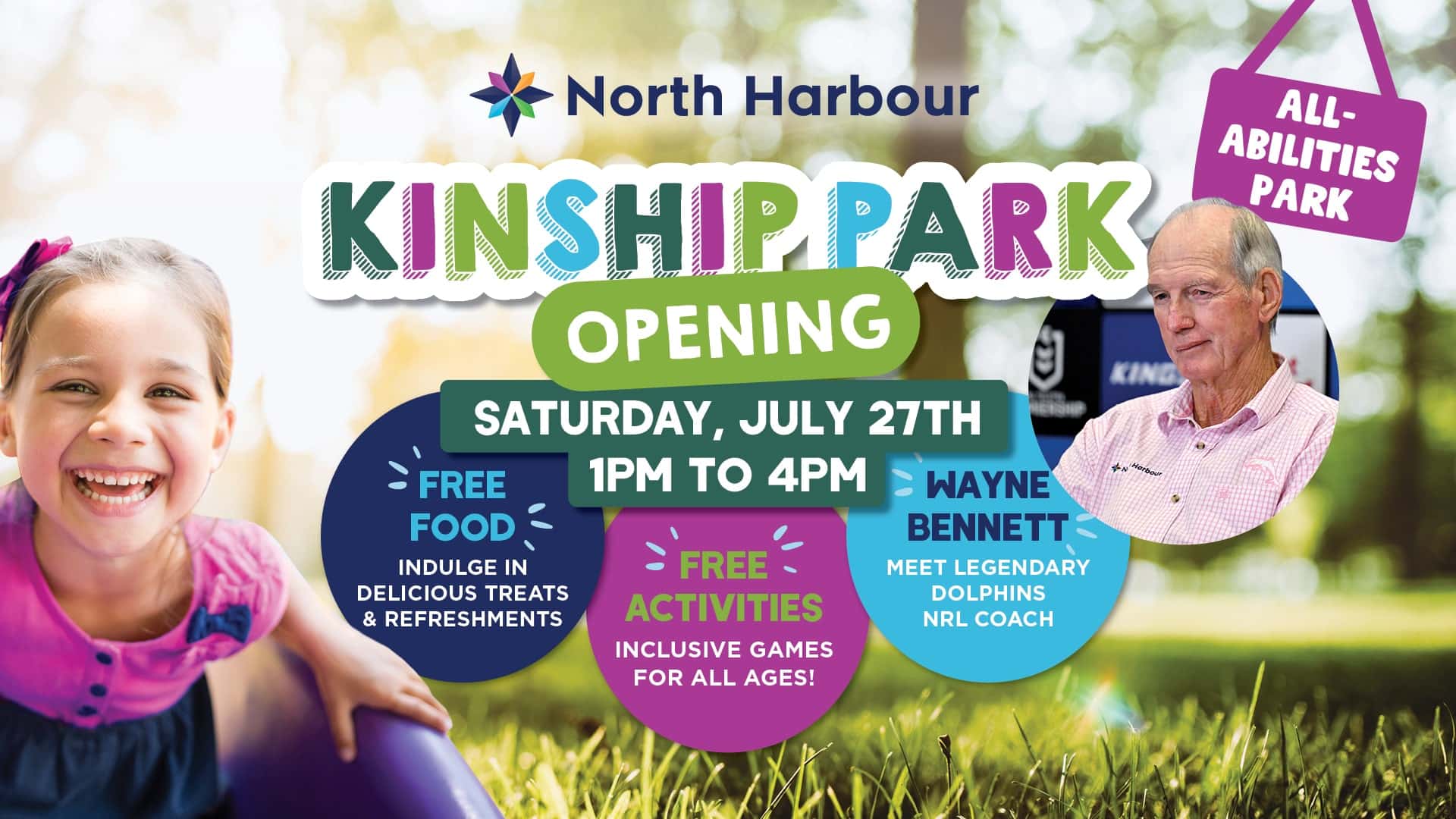 Kinship Park Grand Opening at North Harbour Banner